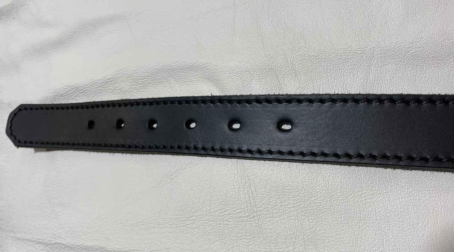 Classic Black Mens Belt - 32mm - Leather Keeper - FREE SHIPPING